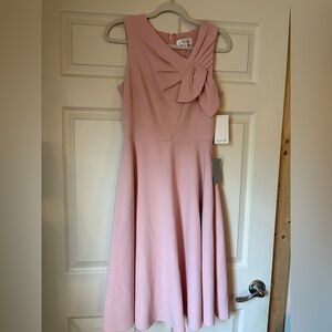 Harper Blush Midi Dress with Bow Detail